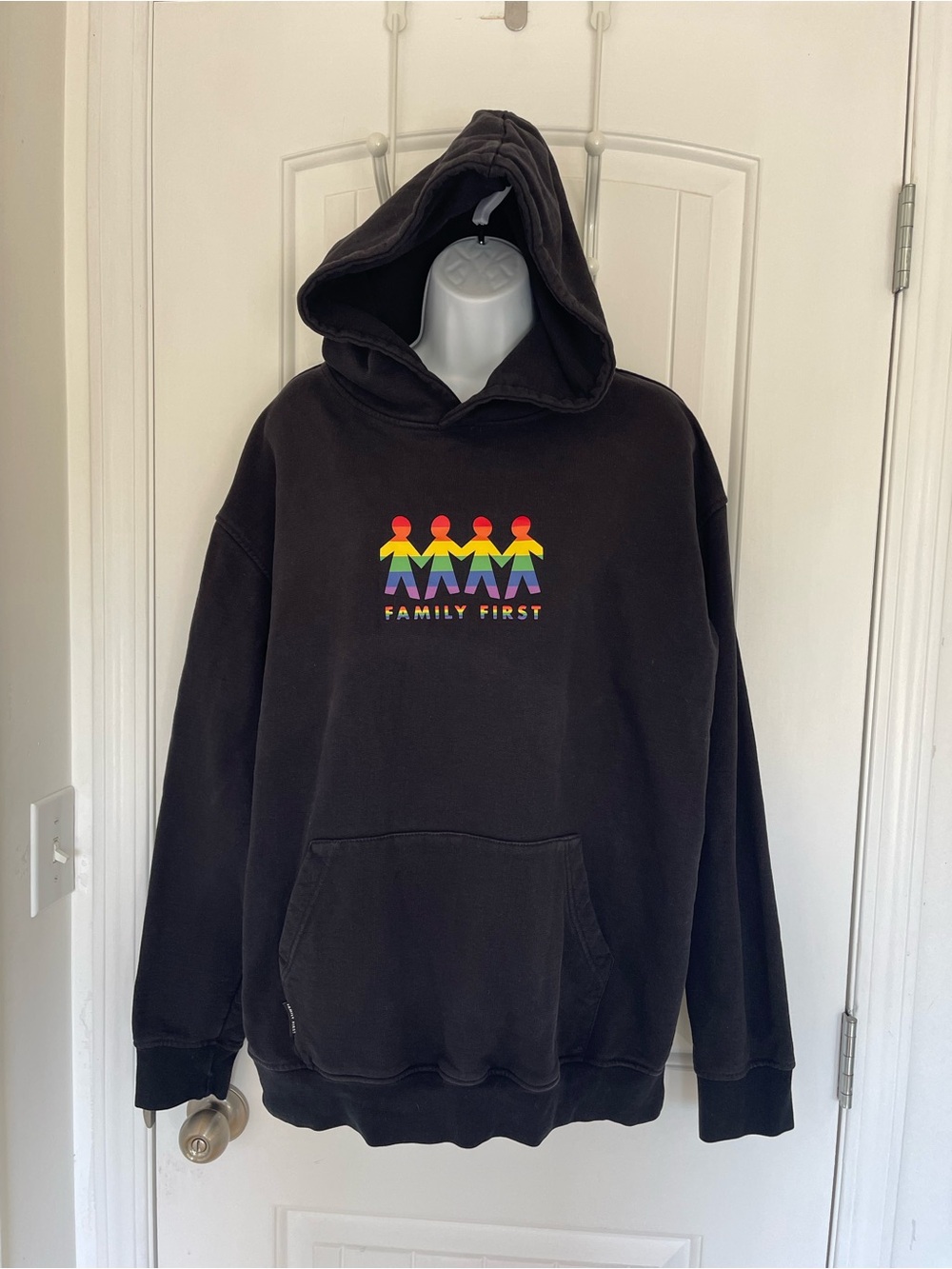 Milano Black Hoodie with Rainbow Family First Graphic